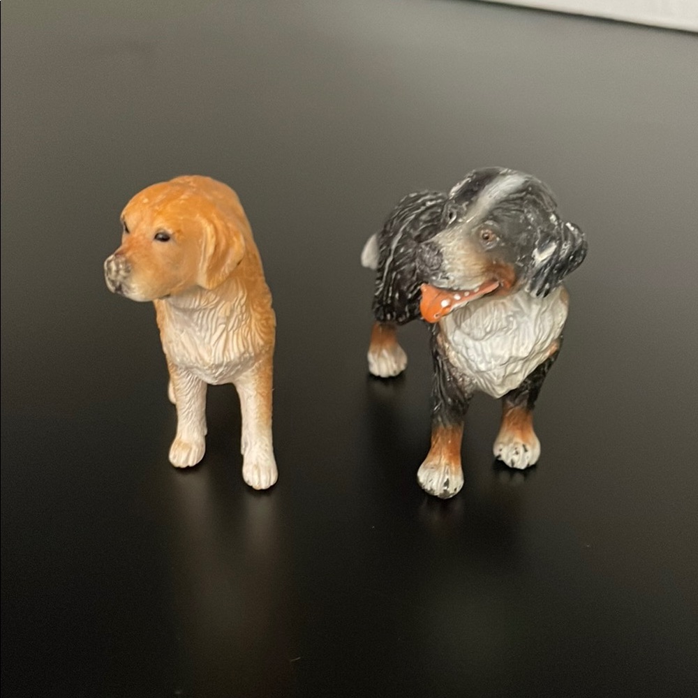 Realistic Dog Action Figure Set - Brown and Black